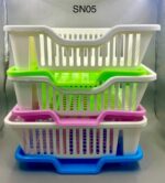 Plastic plate rack with drainage tray - Image 2
