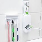 Toothpaste Dispenser with Brush Holder