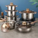 DT-6028G 12pcs German Stainless Steel Cookware Set