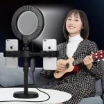 Live Light Holder.  6inches Ringlight with 2 phone holders