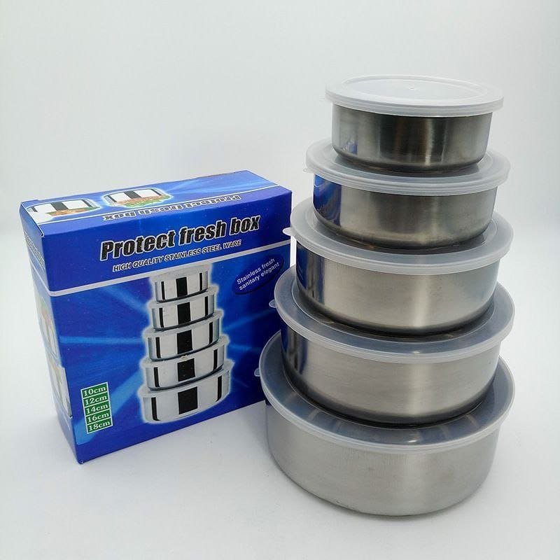 2026/04/1003321693.jpg 5pcs Stainless Steel Storage Bowl Set - Image 1