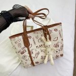 Brown Scribble Tote Bag