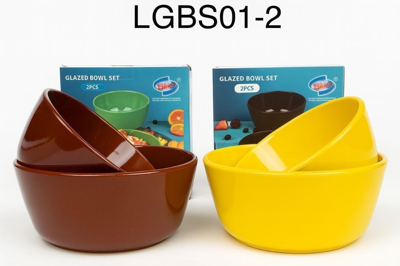 2026/06/1003388851.jpg 2pcs Glazed Ceramic Bowl Set - Image 1