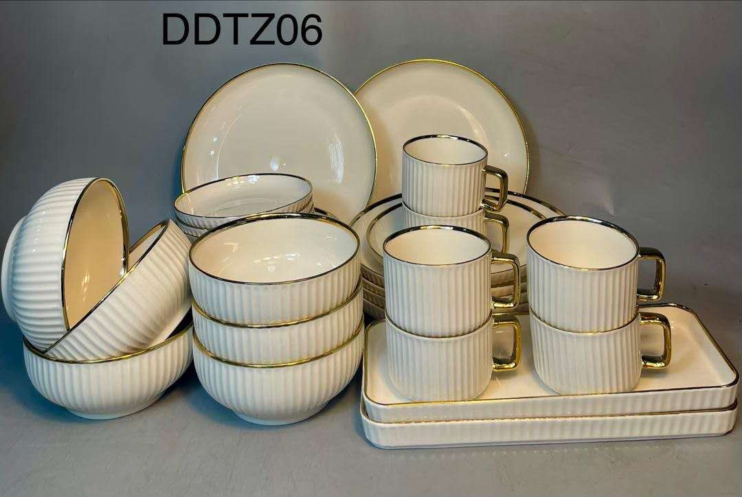 2026/07/1003412724.jpg DDTZ06 32pcs Luxury Gold-rimmed Dinner Set - Image 1