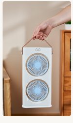 Double head rechargeable fan