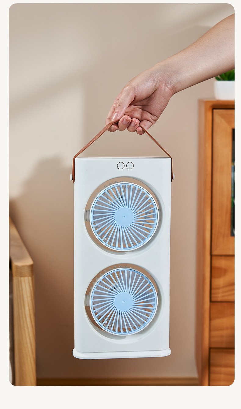 2026/10/1003592365.jpg Double head rechargeable fan - Image 1